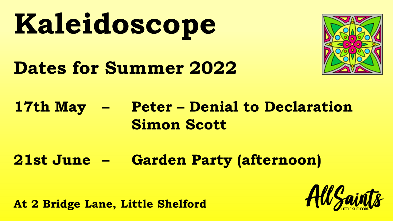 Summer 2022 Kaleidoscope dates